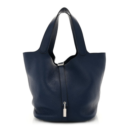 Hermes Taurillon Clemence Picotin Lock 26 GM Bleu Saphir 1 of 9