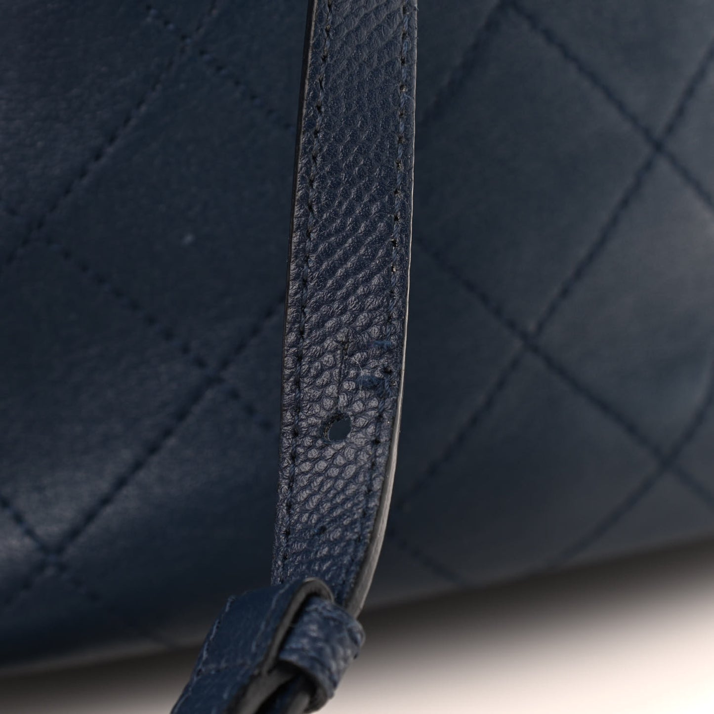 Sheepskin Caviar Quilted Daily Round Backpack Blue
