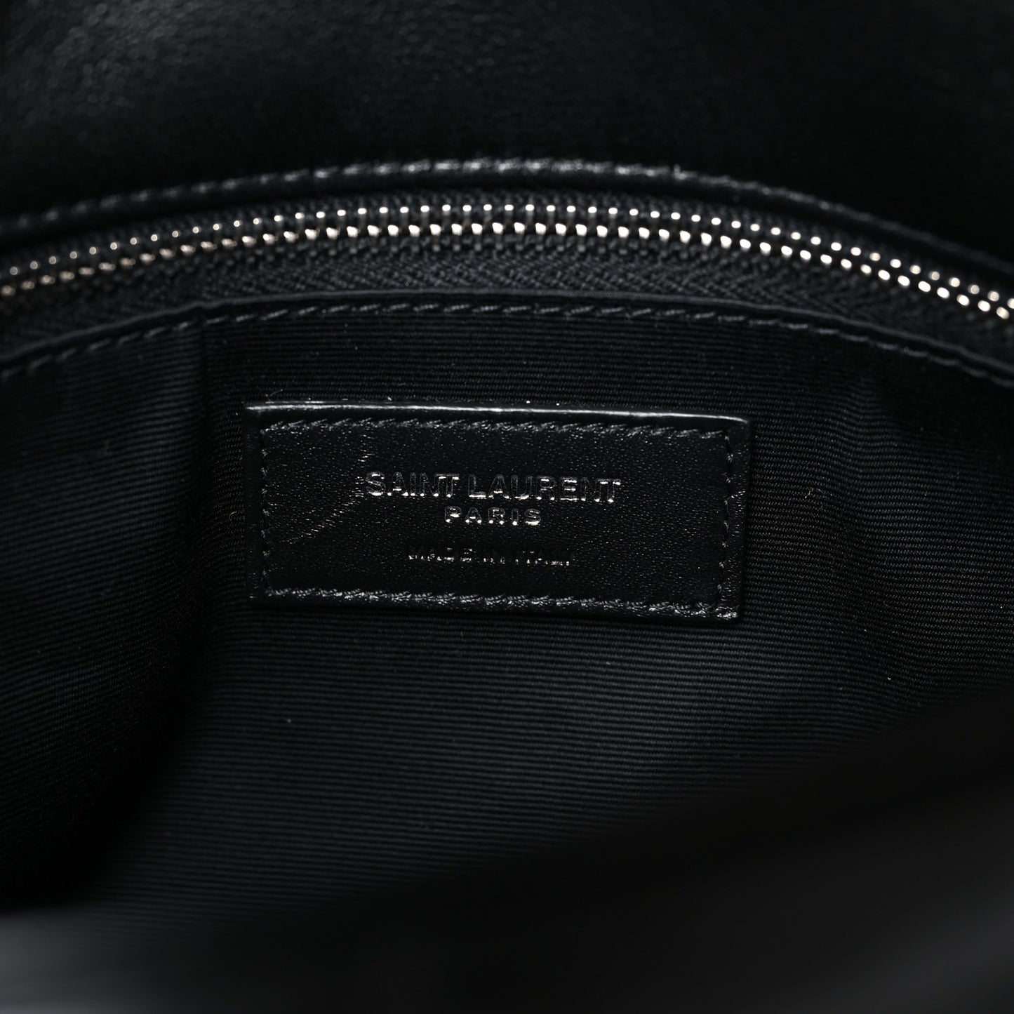 Lambskin Quilted Small Loulou Puffer Monogram Chain Satchel Black
