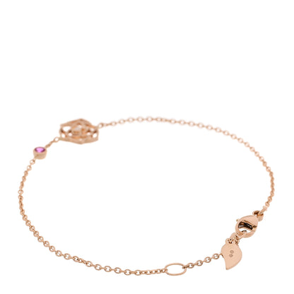 Piaget 18K Rose Gold Diamond Pink Sapphire Rose Bracelet 2 of 4