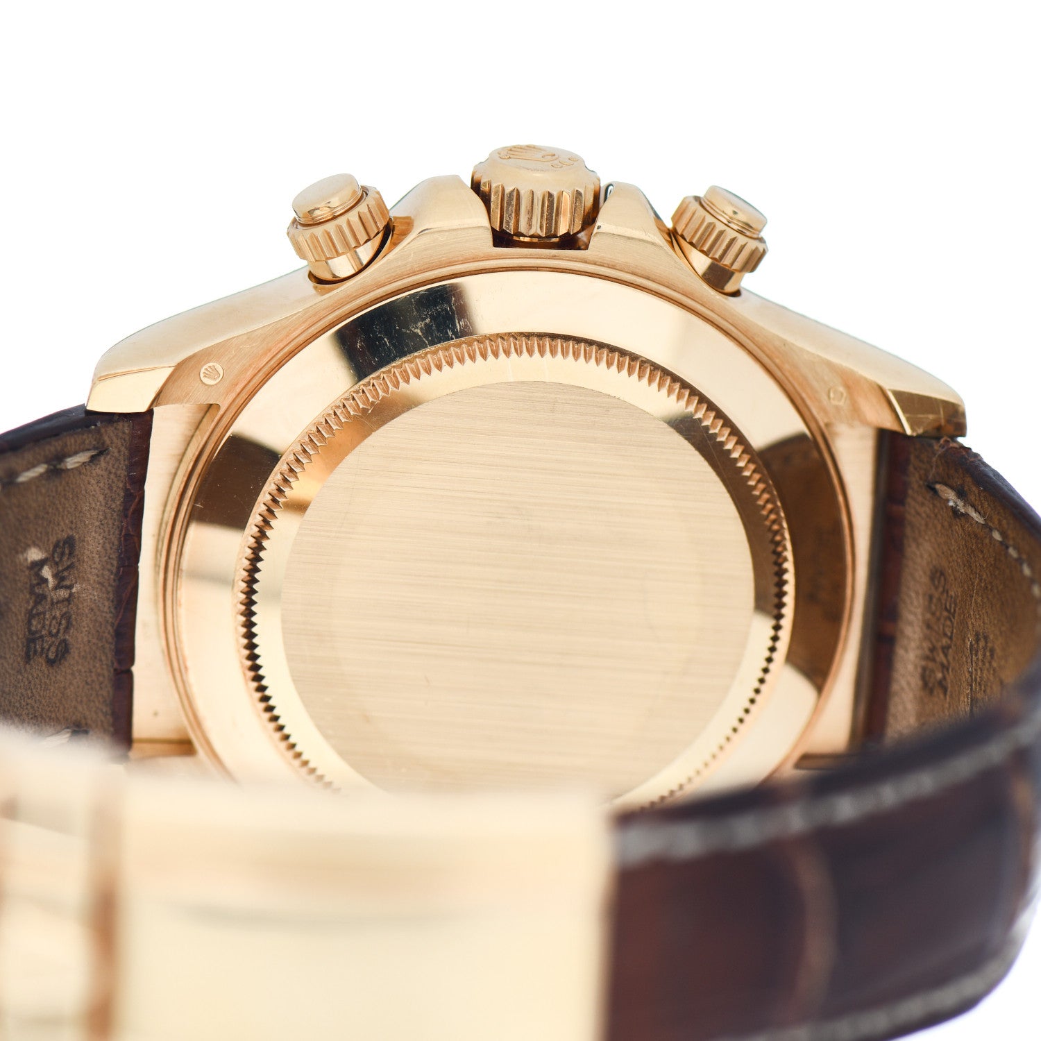 Rolex 18K Yellow Gold Alligator 40mm Daytona Oyster Perpetual Watch Black 116518 4 of 4