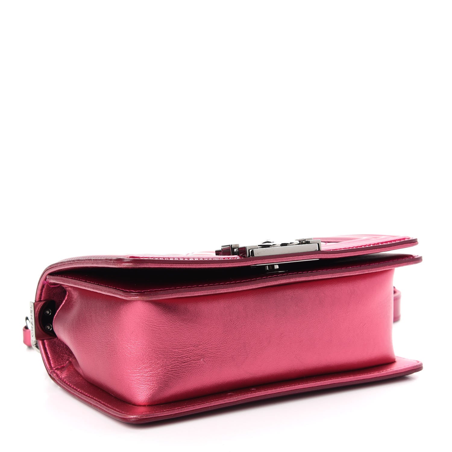 Chanel Metallic Patent Calfskin Quilted Small Boy Flap Pink 3 of 10
