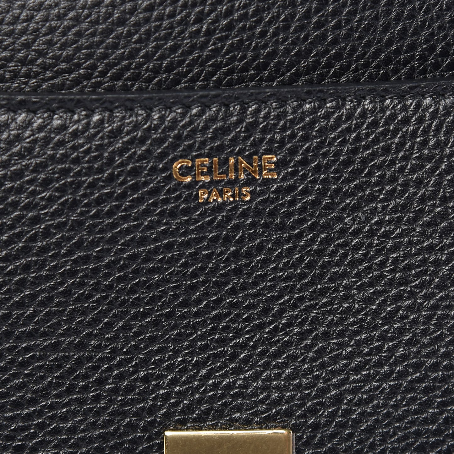 Grained Calfskin Small 16 Top Handle Bag Black