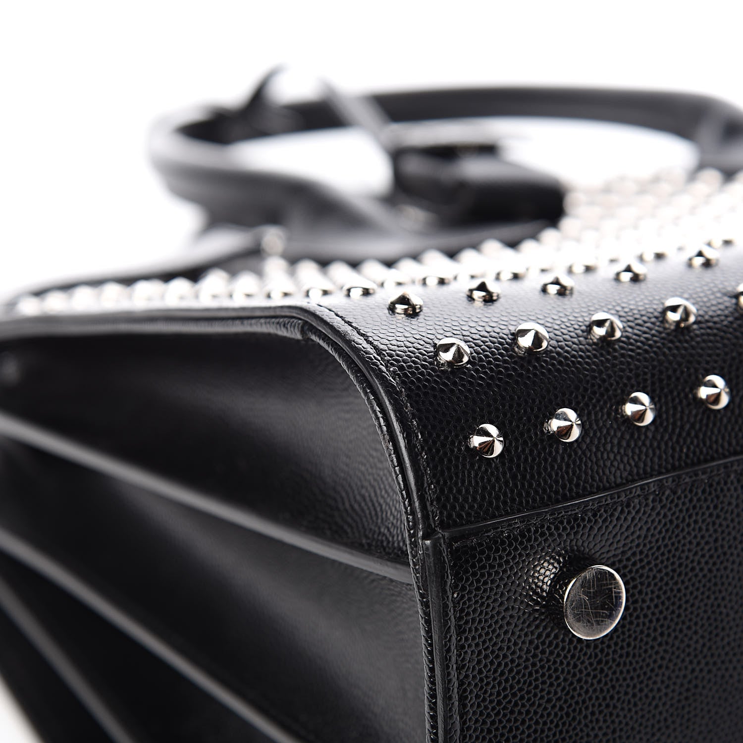 Saint Laurent Grain De Poudre Studded Small Sac De Jour Black 11 of 15