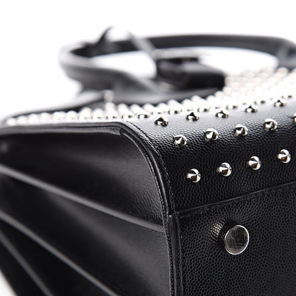 Saint Laurent Grain De Poudre Studded Small Sac De Jour Black 11 of 15