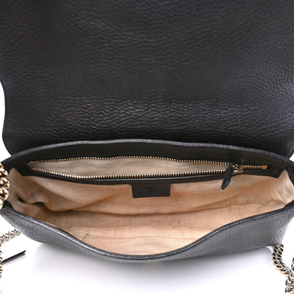 Gucci Pebbled Calfskin Medium Soho Flap Crossbody Black 4 of 6