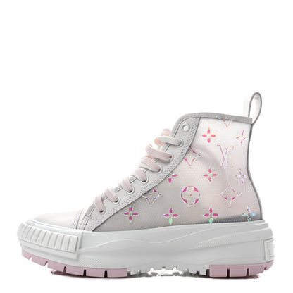 Louis Vuitton Iridescent Technical Mesh Monogram LV Squad Sneaker Boots 36 Rose Clair 1 of 7