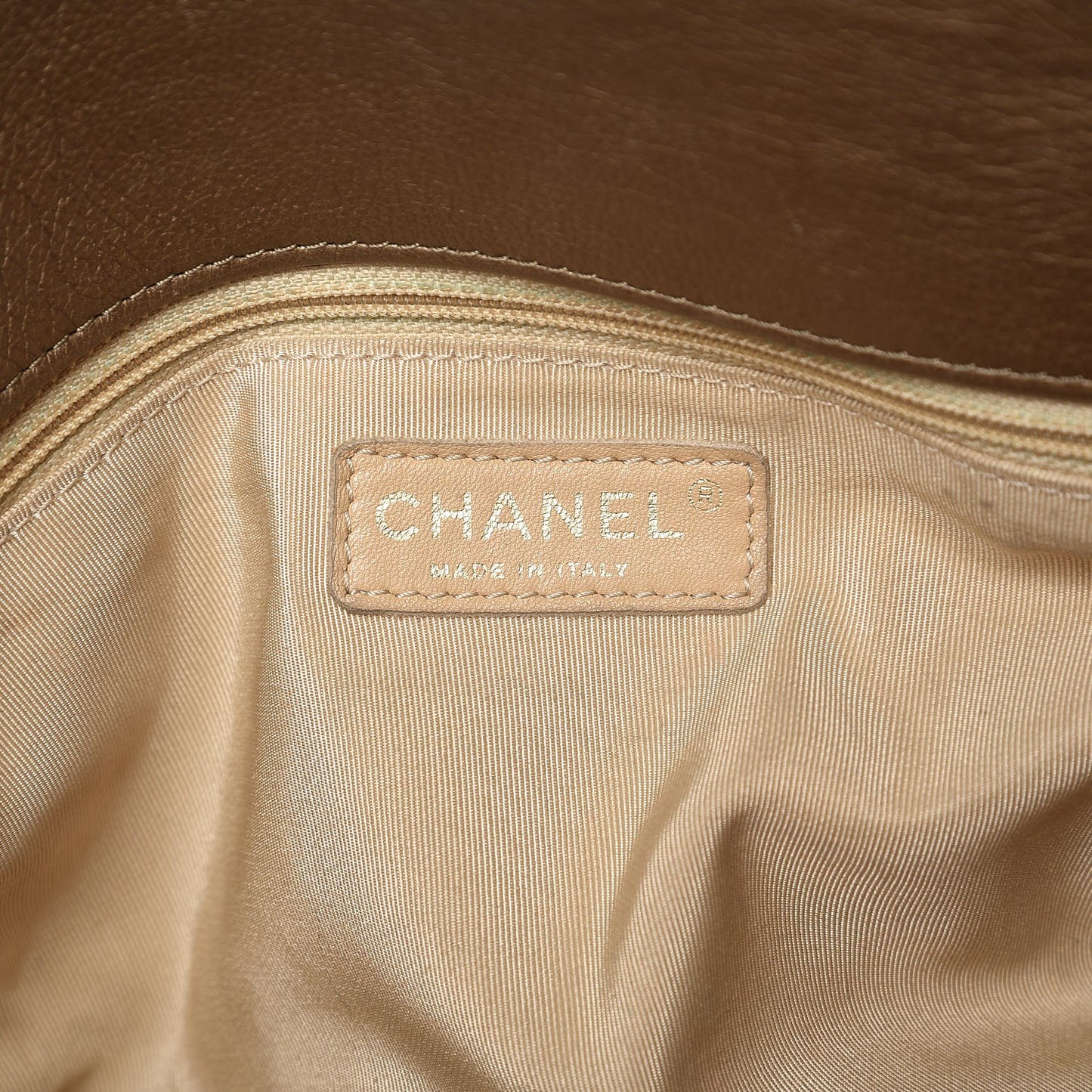 Calfskin Quilted Large CC Crown Tote Gold