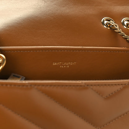 Saint Laurent Calfskin Y Quilted Monogram Small Loulou Chain Satchel Dark Natural 6 of 11