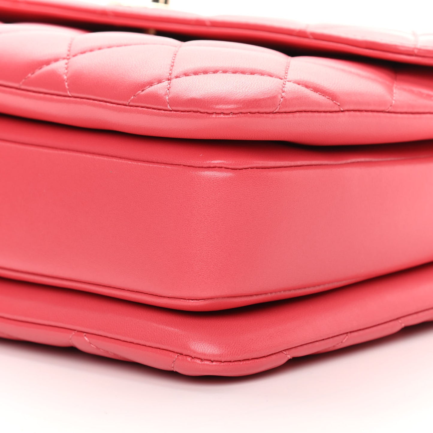 Lambskin Quilted Medium Trendy CC Flap Dual Handle Bag Bright Pink