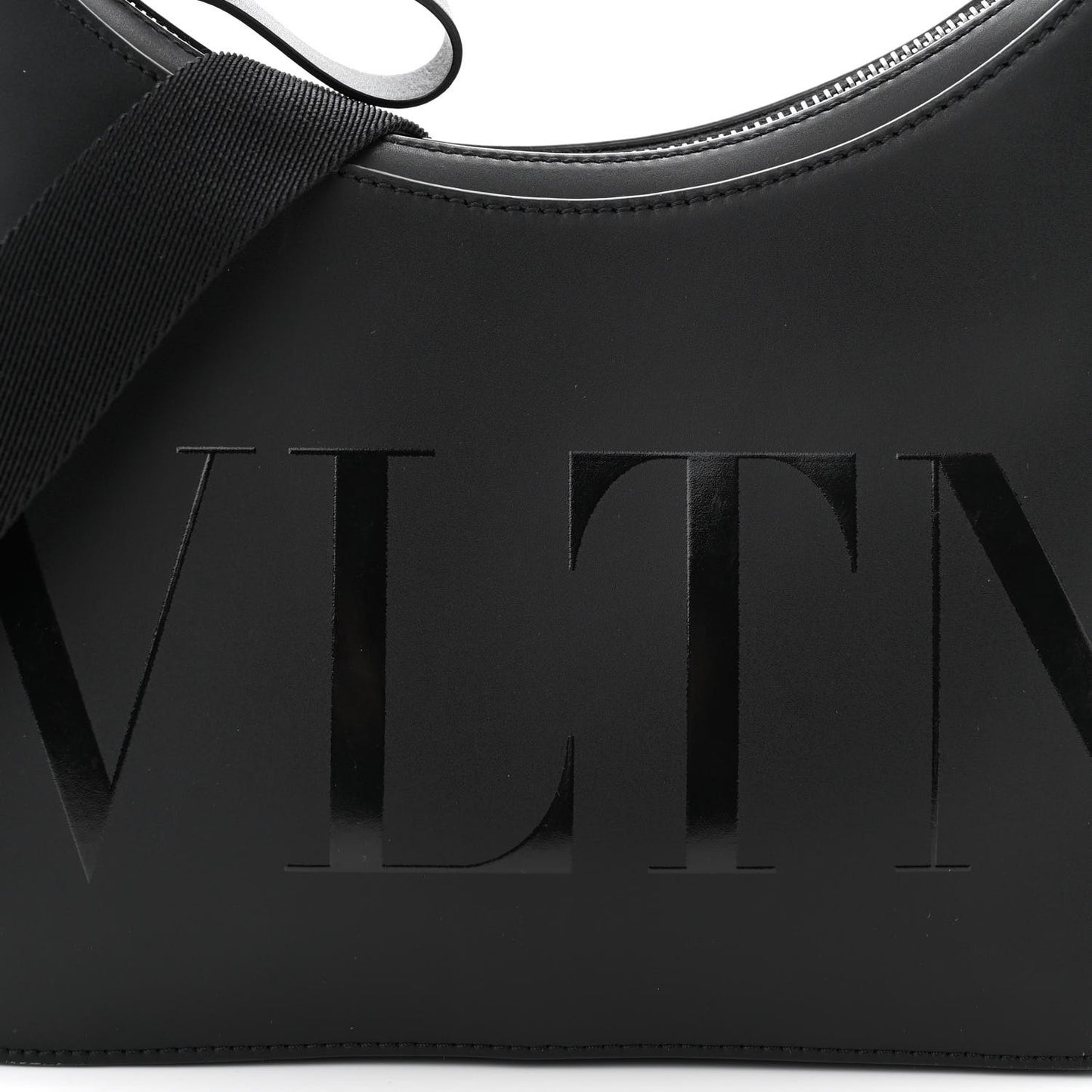 Calfskin VLTN Print Shoulder Bag Black