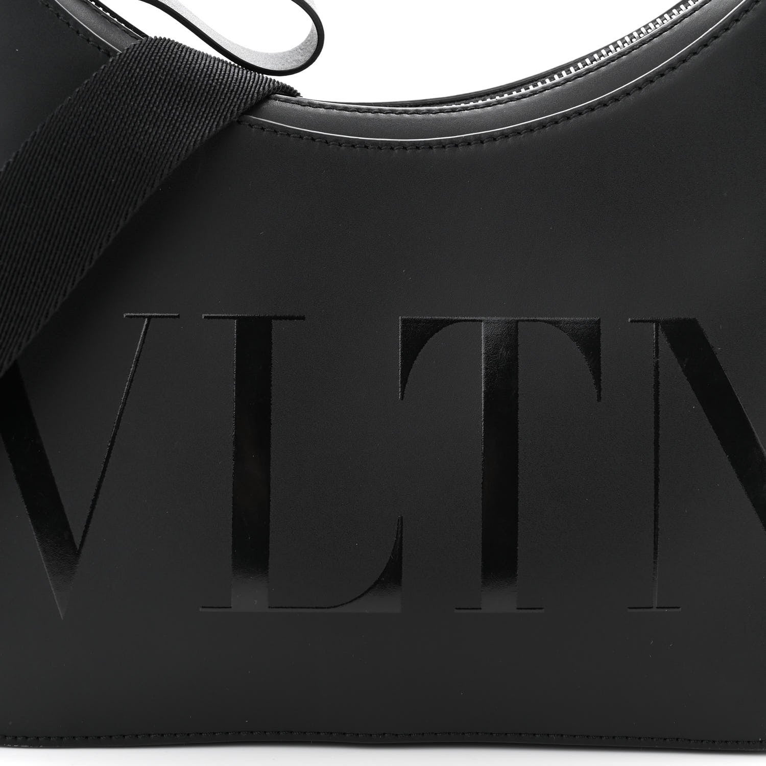 Valentino Garavani Calfskin VLTN Print Shoulder Bag Black 7 of 9