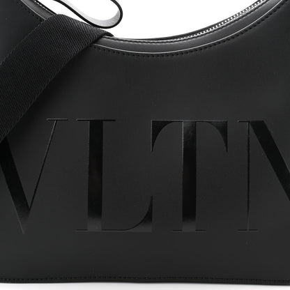 Valentino Garavani Calfskin VLTN Print Shoulder Bag Black 7 of 9