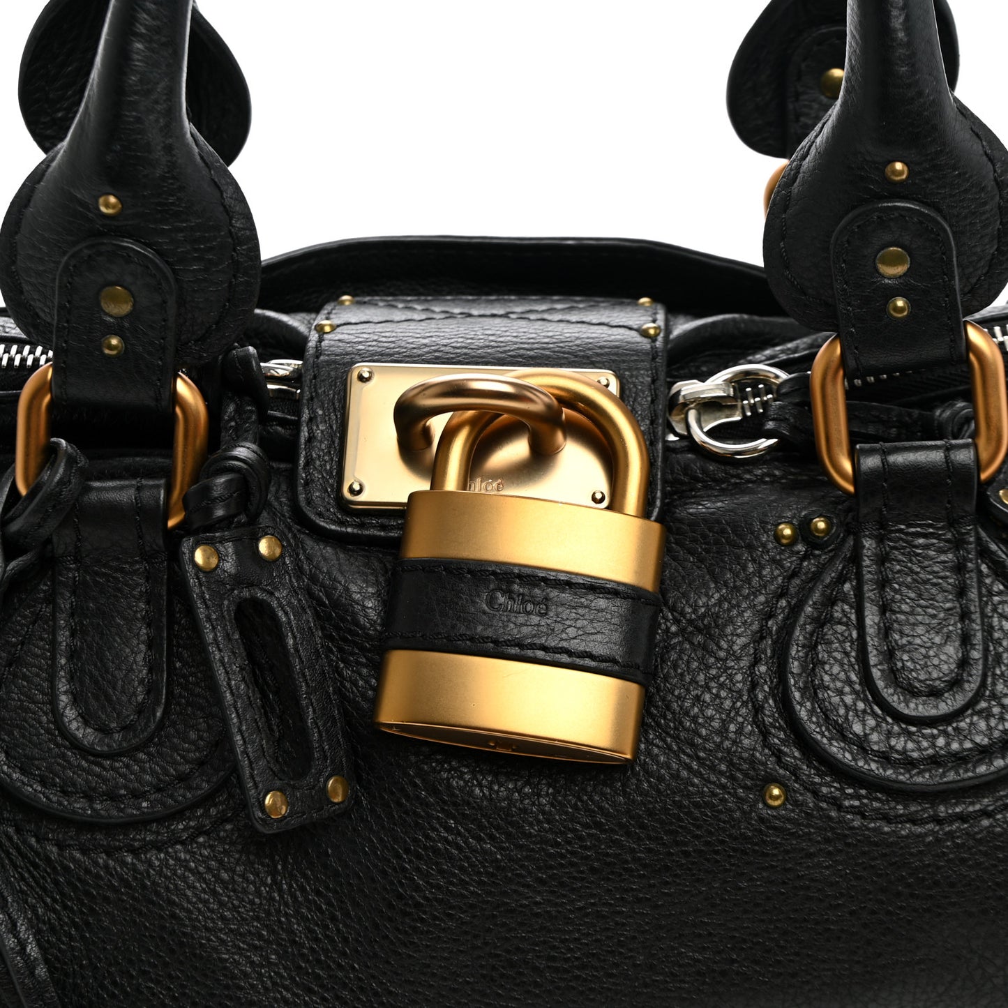 Calfskin Medium Paddington Satchel Black
