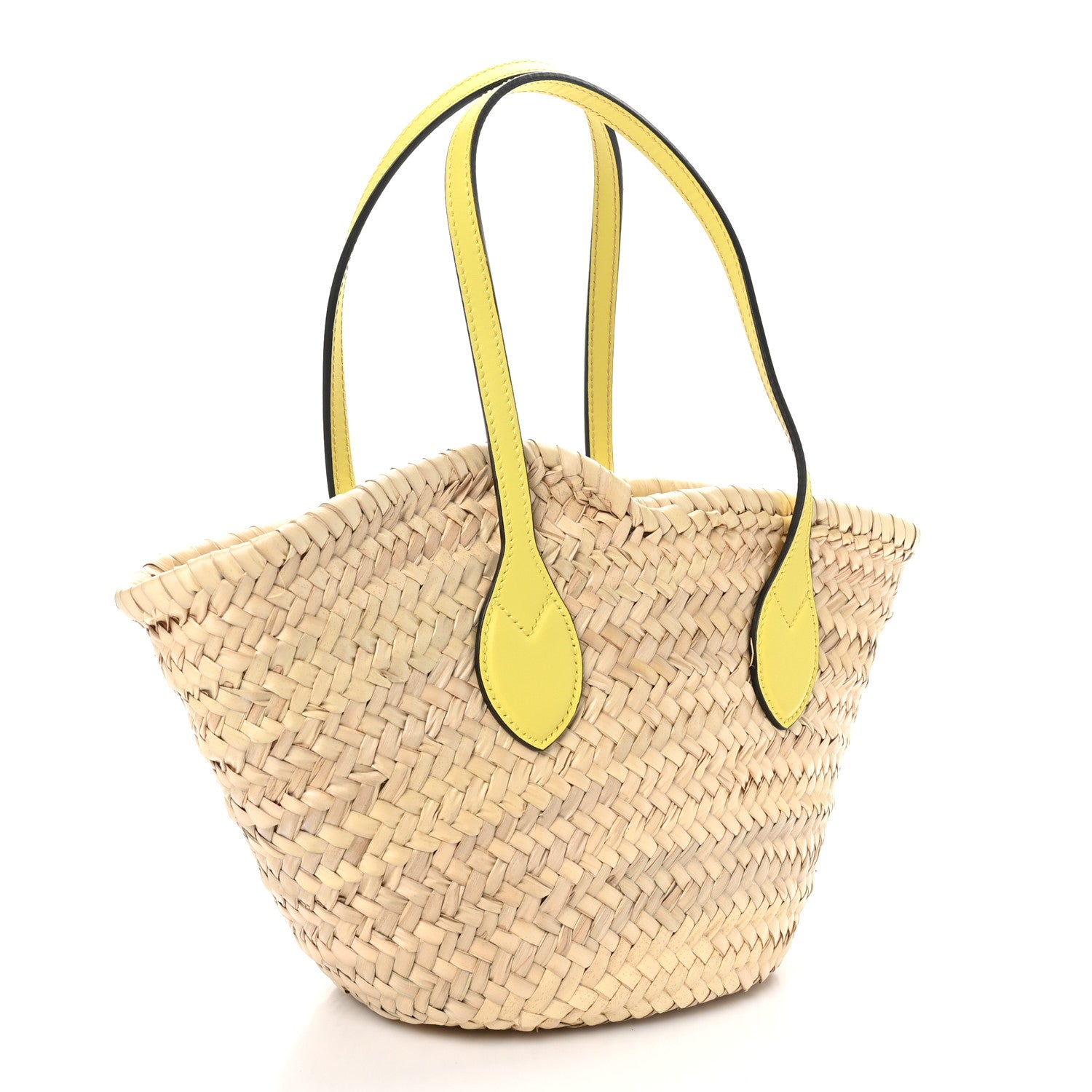Gucci Straw Calfskin Plexiglass Mini Logo Tote Yellow 3 of 9