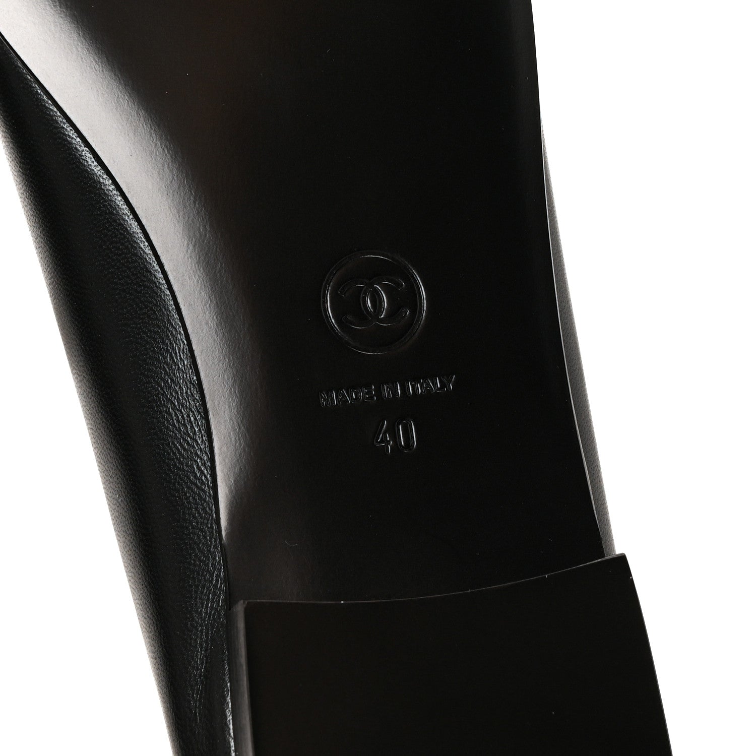 Chanel Lambskin Patent Cap Toe Ballerina Flats 40 Black 8 of 10