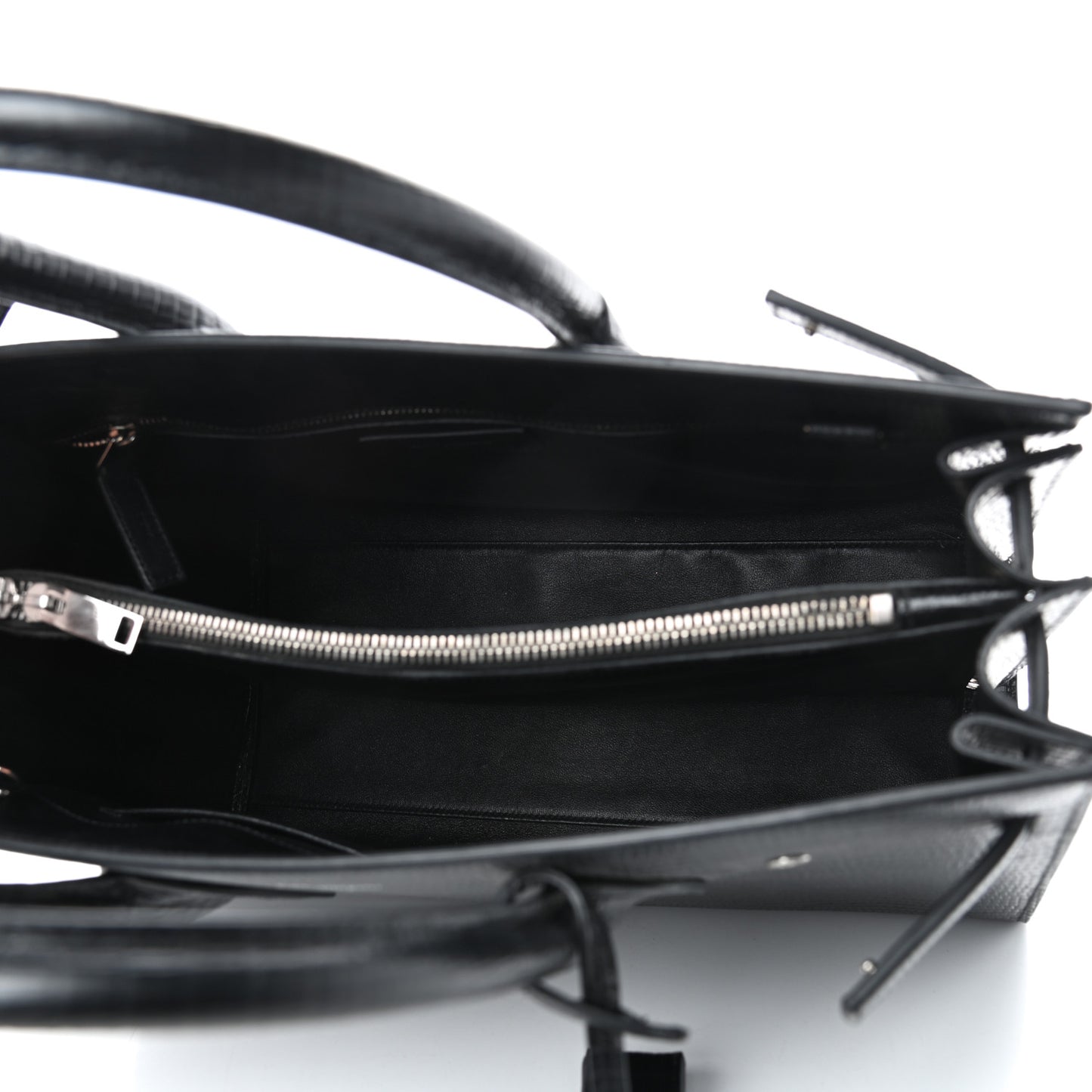 Lizard Embossed Calfskin Small Sac De Jour Black