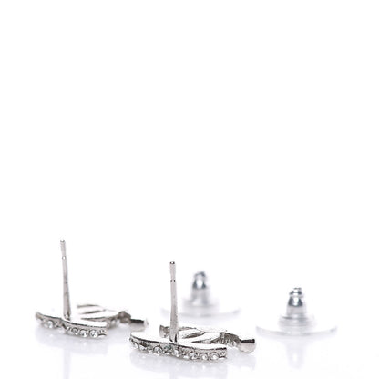 Chanel Crystal CC Earrings Silver 4 of 5