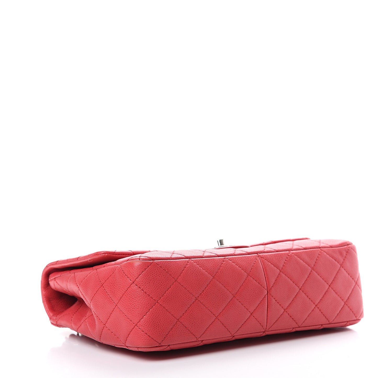 Washed Caviar Quilted Jumbo Single Flap Fuchsia