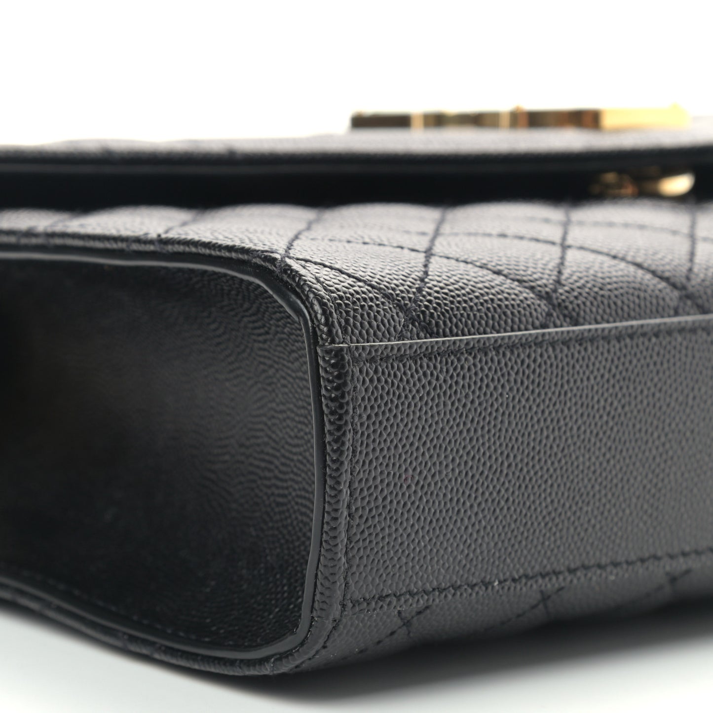 Grain De Poudre Textured Mixed Matelasse Triquilt Medium Monogram Satchel Black