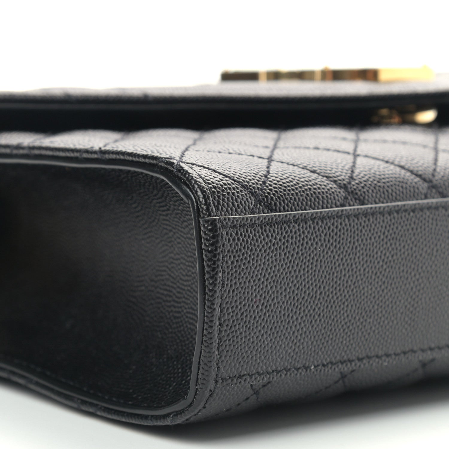Saint Laurent Grain De Poudre Textured Mixed Matelasse Triquilt Medium Monogram Satchel Black 7 of 8