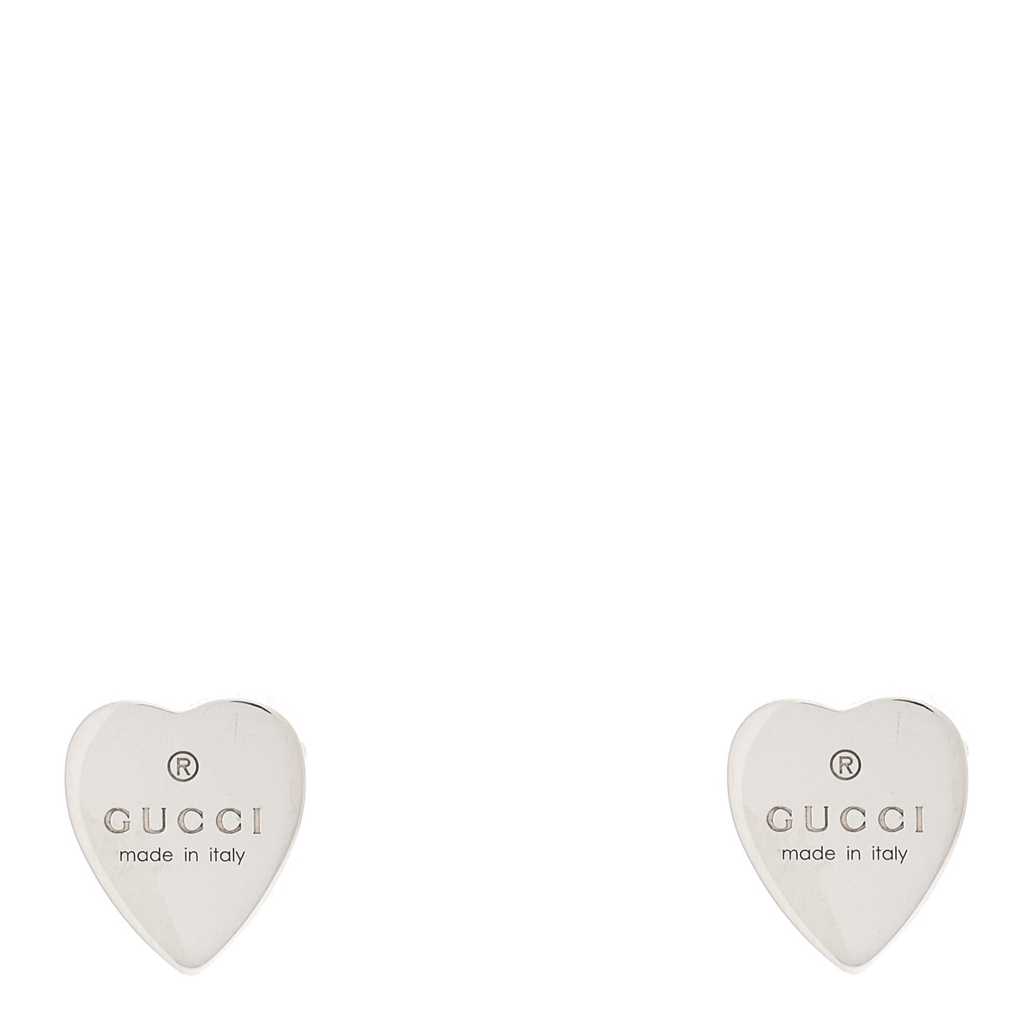 Sterling Silver Trademark Heart Stud Earrings