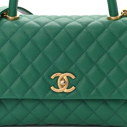 Chanel Caviar Quilted Small Coco Handle Flap Green 8 of 10