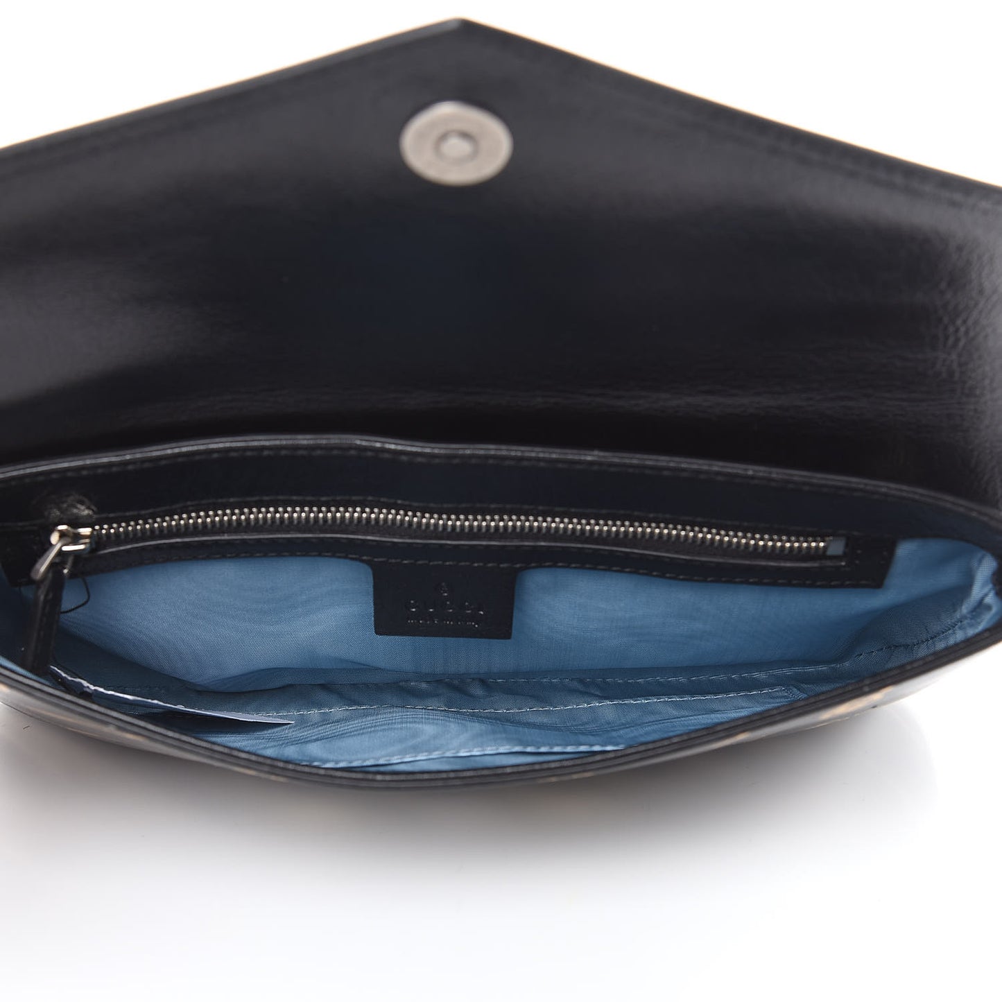 Calfskin Broadway GG Archive-P Envelope Clutch Black