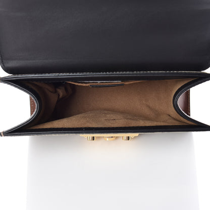 Gucci GG Supreme Monogram Calfskin Small Padlock Shoulder Bag Beige Black Cuir 5 of 12