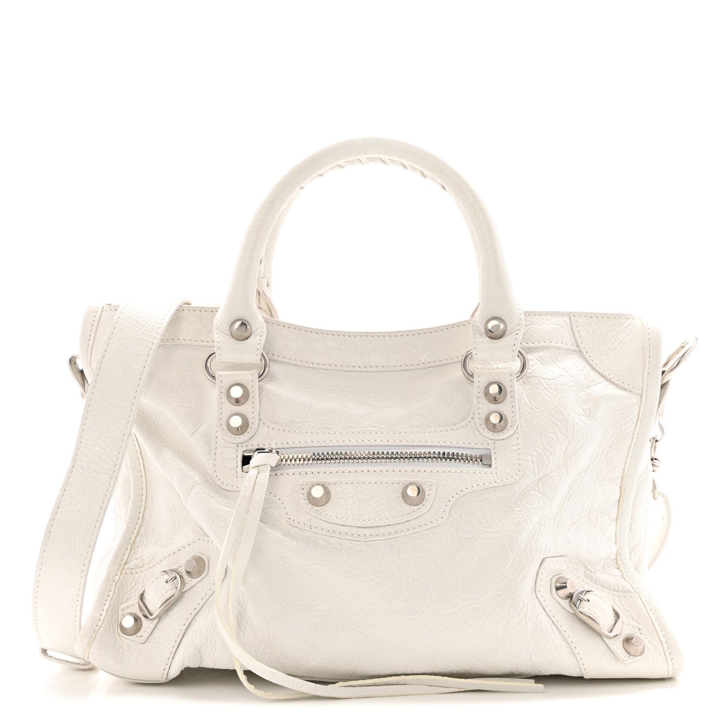 Agneau Arena Silver Hardware Small Le City Optic White