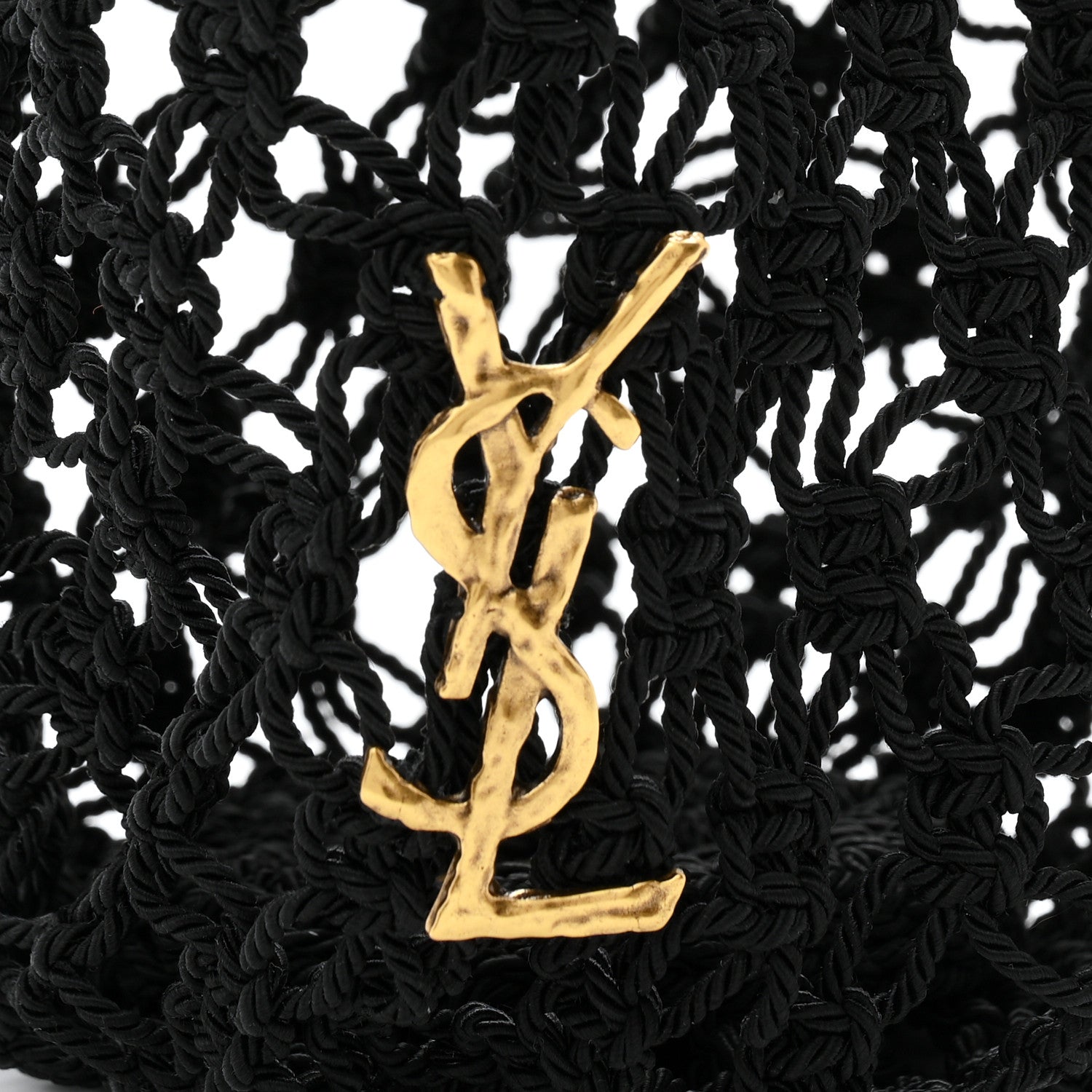 Saint Laurent Crochet Small Shopping Bag Black 8 of 11