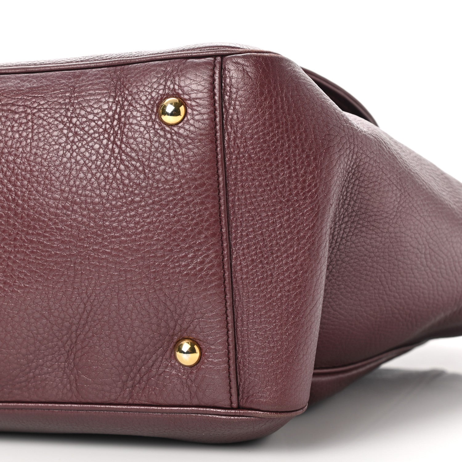 Gucci Metallic Pebbled Calfskin Medium 1973 Top Handle Satchel Burgundy 10 of 18