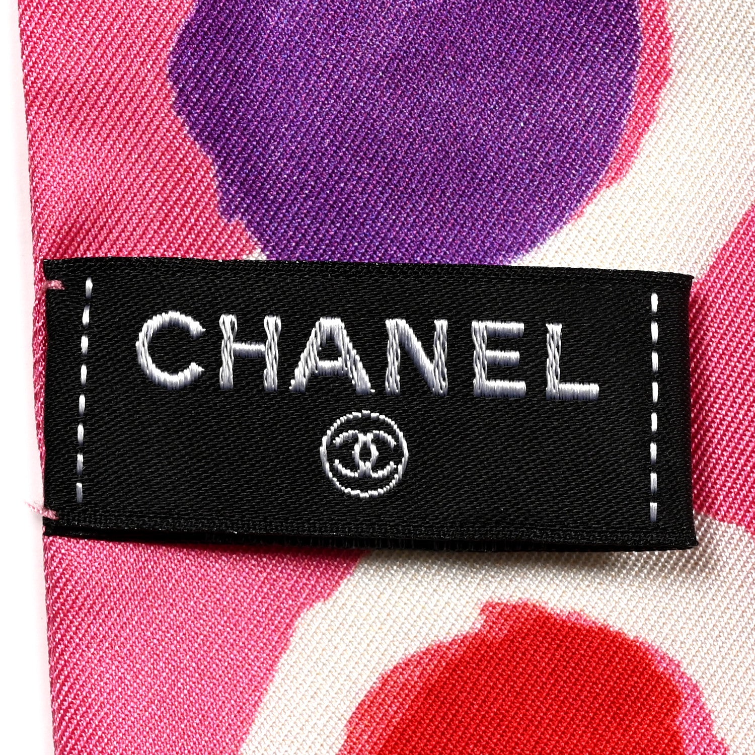 Chanel Silk CC Slim Bandeau Scarf Pink Multicolor 1881266