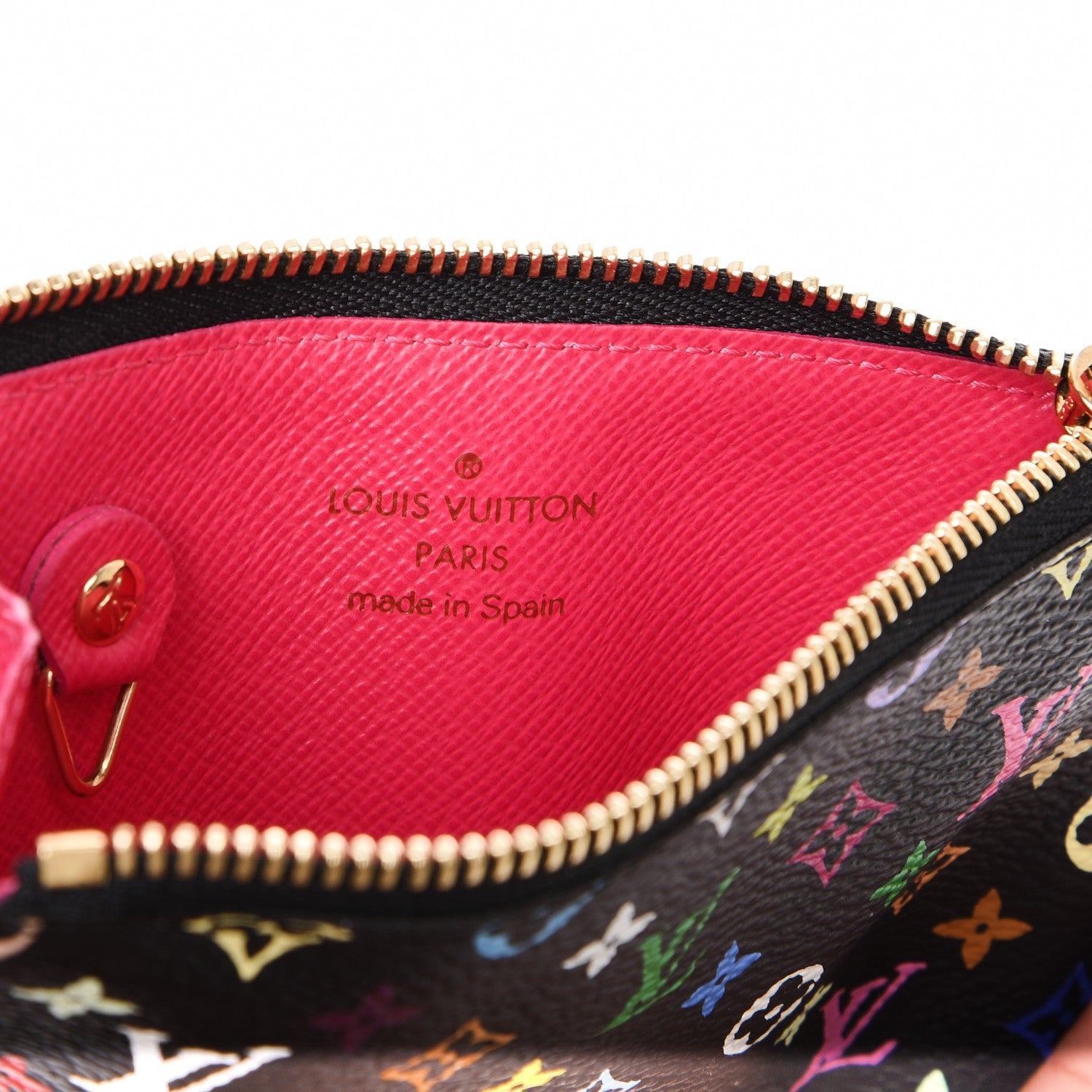 Louis Vuitton Monogram Multicolor Key Pouch Black Grenade 6 of 9