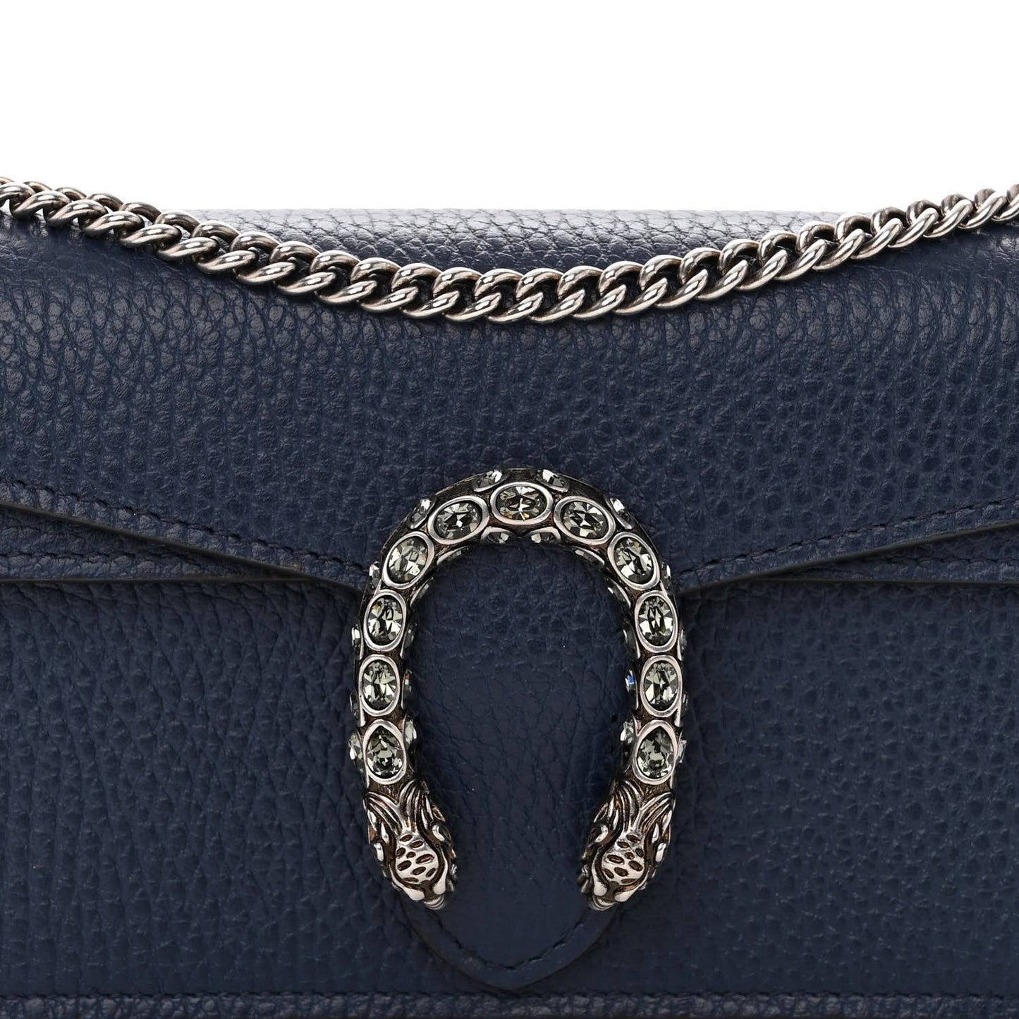 Dollar Calfskin Crystal Super Mini Dionysus Shoulder Bag Blue Agata Black Diamond