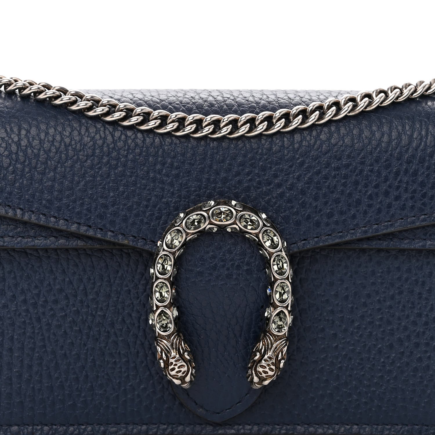 Gucci Dollar Calfskin Crystal Super Mini Dionysus Shoulder Bag Blue Agata Black Diamond 7 of 9