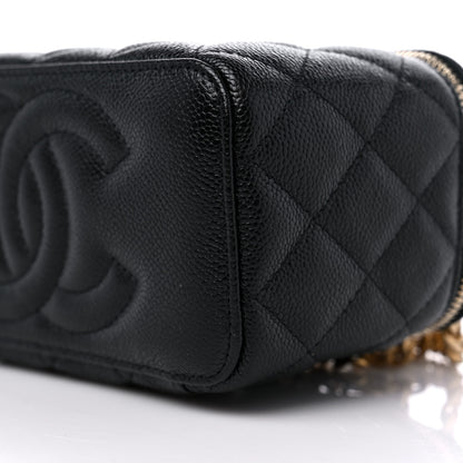 Chanel Caviar Quilted Sweetheart Vanity Case Black 9 of 10
