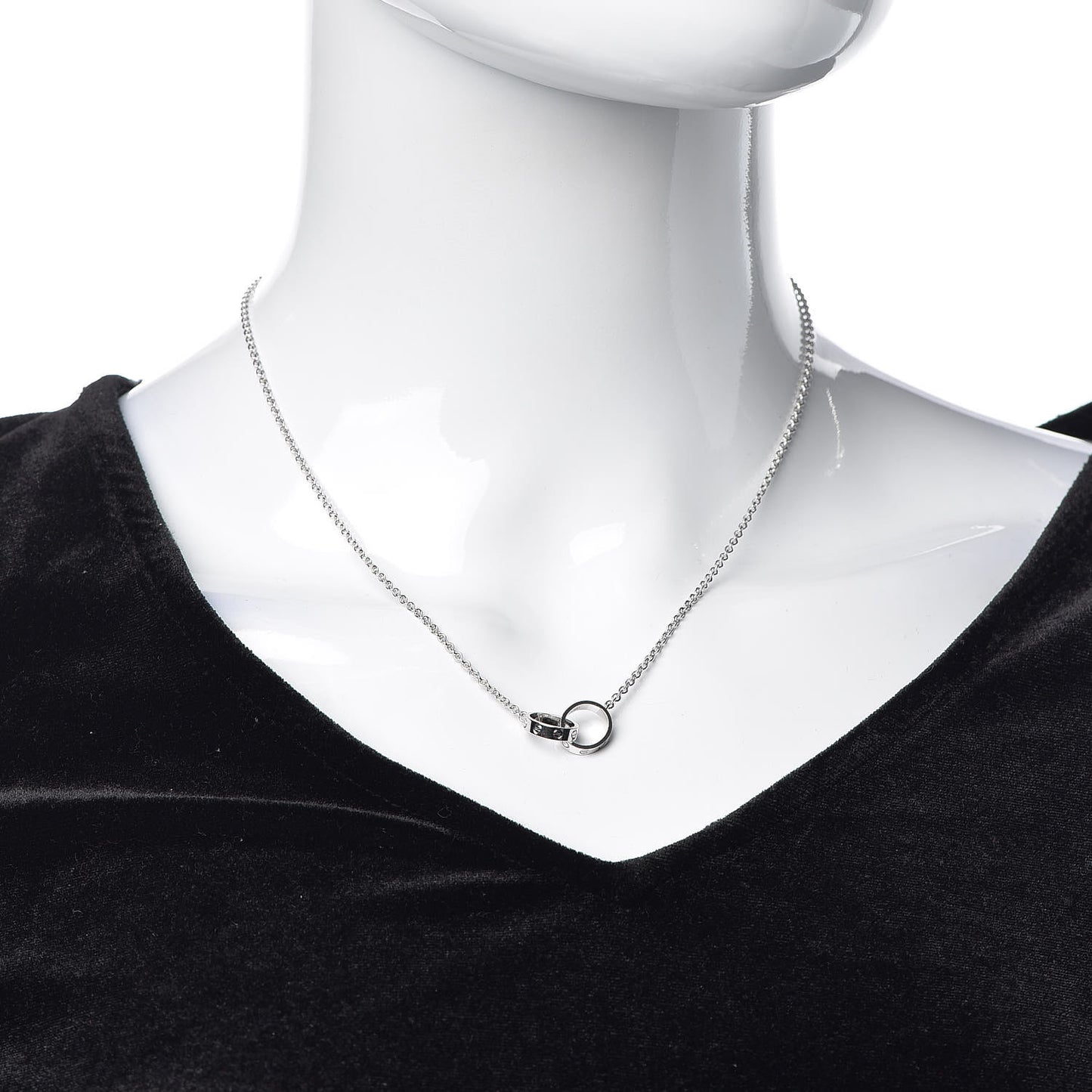 18K White Gold Interlocking LOVE Necklace