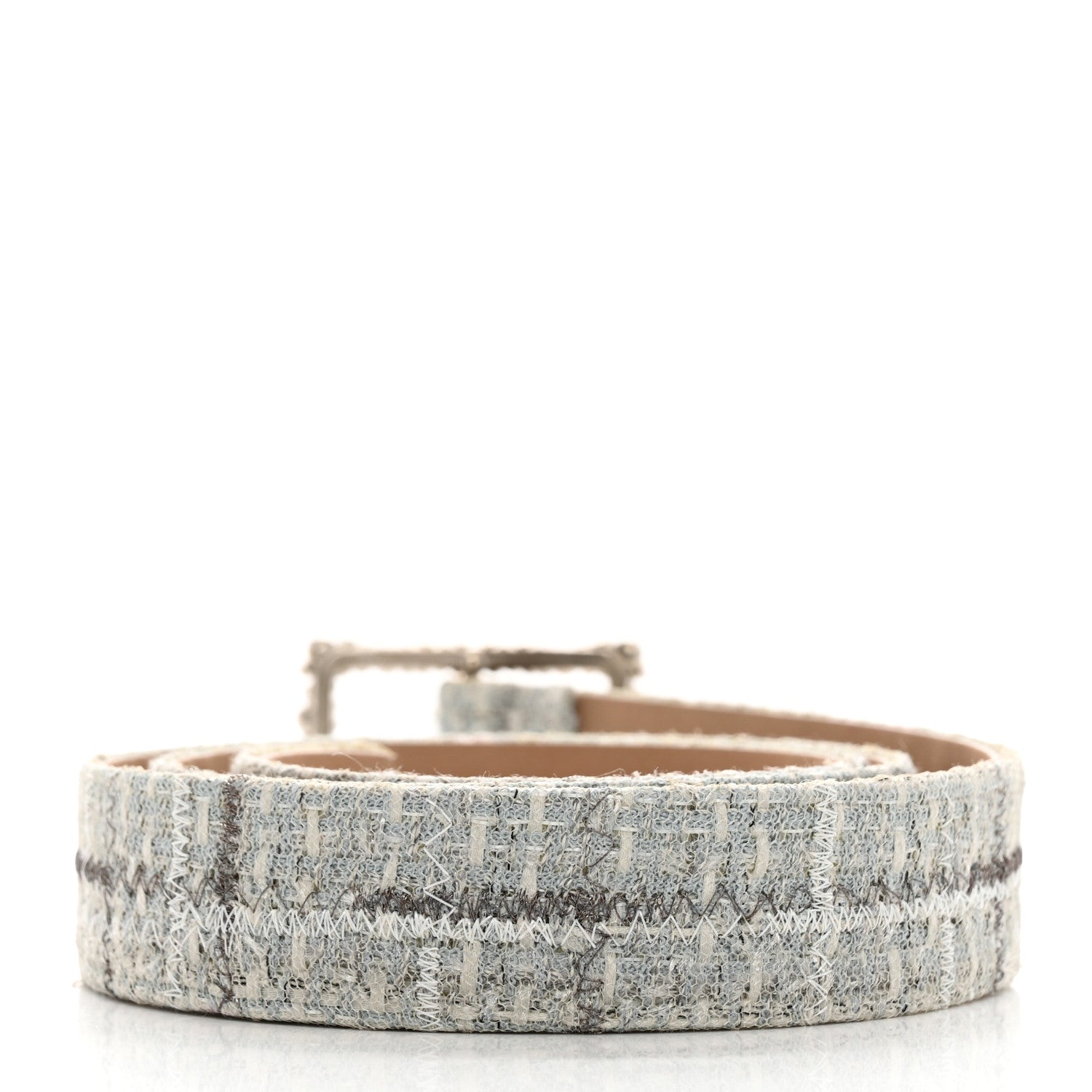 Chanel Tweed Crystal CC Belt 80 32 Grey Multicolor 2 of 7