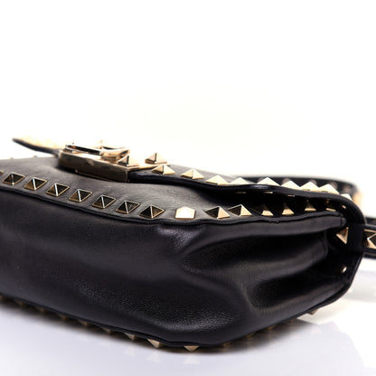 Valentino Garavani Vitello Mini Rockstud Flap Saddle Crossbody Bag Black 7 of 10
