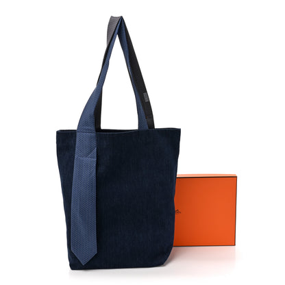 Hermes Denim Silk Petit H Ties Tote Bag 10 of 10