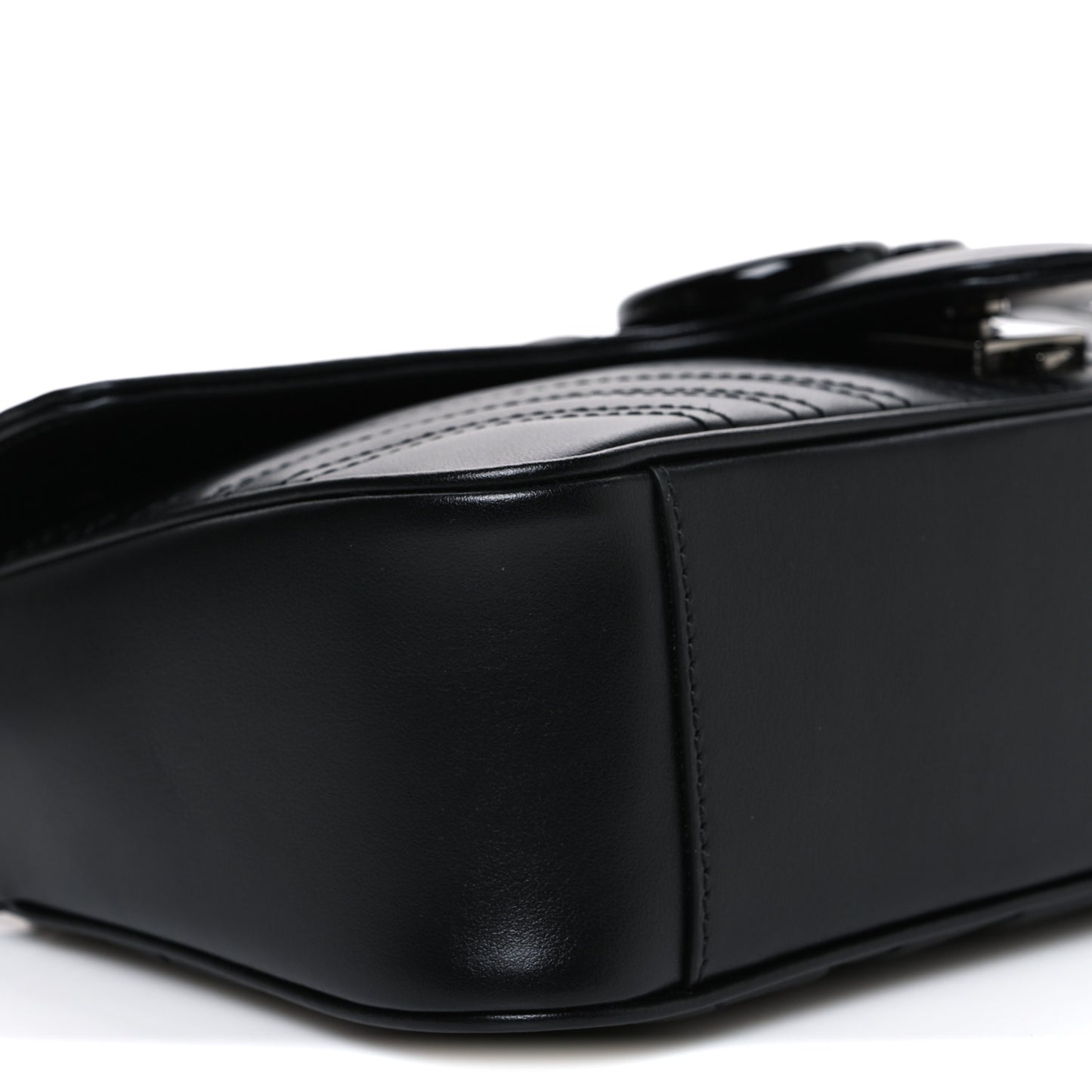 Calfskin Matelasse Monochrome Small GG Marmont Shoulder Bag Black