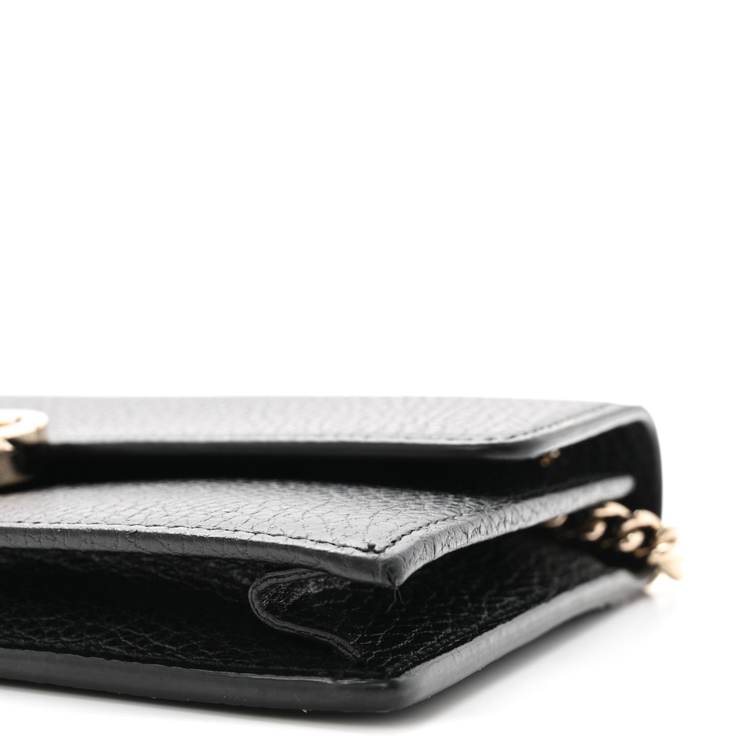 Gucci Dollar Calfskin Interlocking G Chain Wallet Black 9 of 9