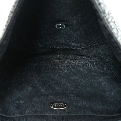 Chanel Denim Quilted Denimpression XXL Flap Blue Black 5 of 10