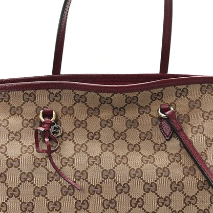 Gucci Monogram Textured Calfskin Medium Bree Zippered Tote Beige Ebony Peonia Flower 8 of 11