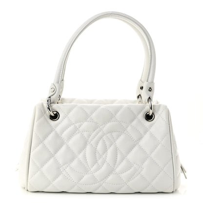 Chanel Caviar Quilted CC Timeless Bowler White 1 of 10