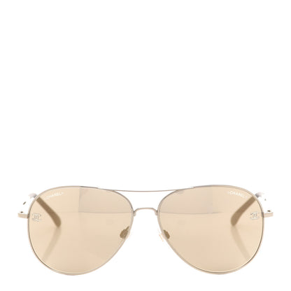 Chanel Metal Aviator CC Sunglasses 4189-T-Q Gold 3 of 21