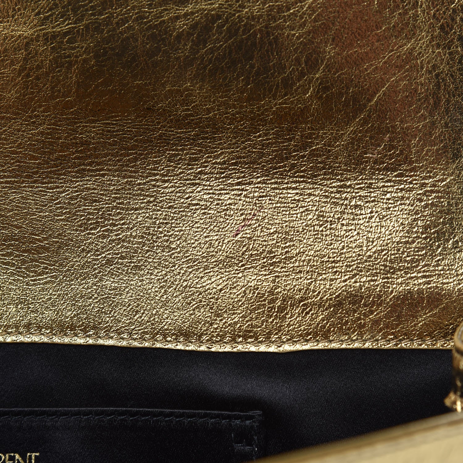 Saint Laurent Metallic Calfskin Monogram Large Belle De Jour Clutch Gold 10 of 10