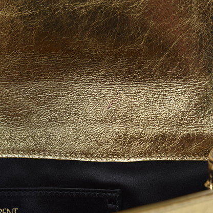 Saint Laurent Metallic Calfskin Monogram Large Belle De Jour Clutch Gold 10 of 10