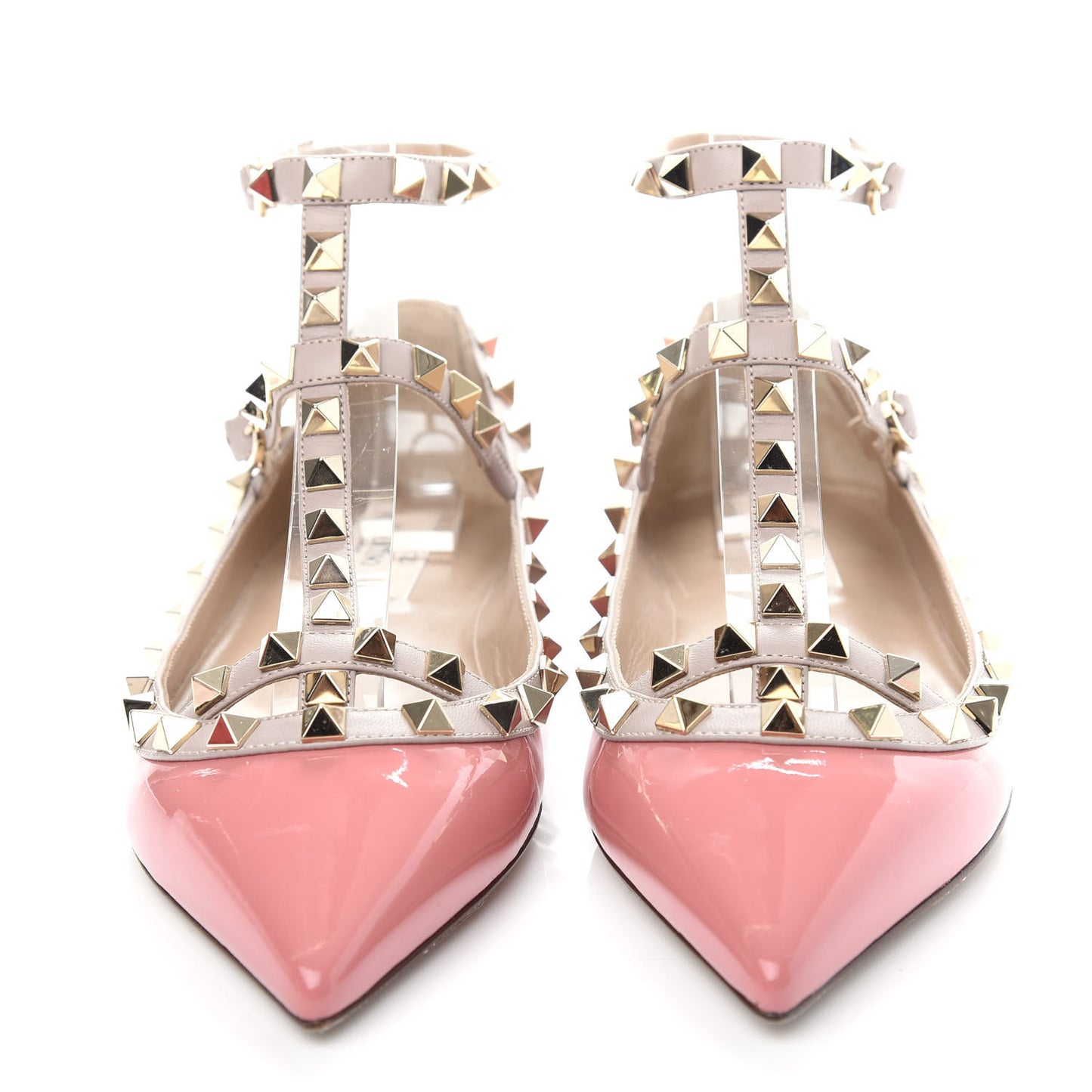 Patent Rockstud Cage Ballerina Flats 37 Ninphea Poudre